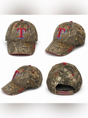 Fan Favorite Texas Rangers MLB Camo Baseball Cap Hat Adjustable One Size